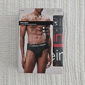 Calvin Klein Refined Microfiber Stretch Hip Briefs 3 Pack Men Size XL NIB Black